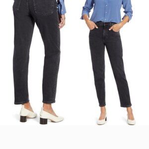 EVERLANE •Black High Waist Straight Ankle Denim Jeans Sz 28 classicore